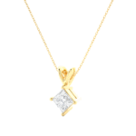 Princess Cut Diamond Solitaire Pendant Necklace – Modern Jewelry - Image 6