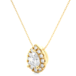1.24 Carat Pear Cut Diamond Halo Pendant – Elegant Fine Jewelry - Image 6