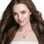 Round Cut Butterfly Pavé Diamond Pendant Necklace – Dainty Jewelry for Women - Image 9