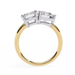 Toi et Moi 2.00 Carat Emerald & Round Cut Diamond Engagement Ring – Two Stone Bridal Jewelry - Image 7